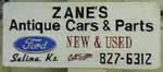 Sign Zanes Antique Cars & Parts